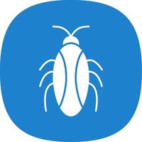 Cockroach Glyph Curve Icon vector