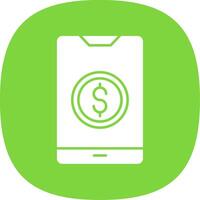 Online Payment Glyph Curve Icon vector