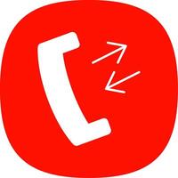 Phone Receiver Glyph Curve Icon vector