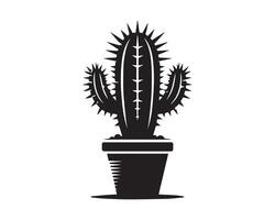 cactus silueta icono gráfico logo diseño vector