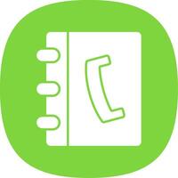 Phonebook Glyph Curve Icon vector