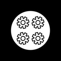 Gears Glyph Inverted Icon vector