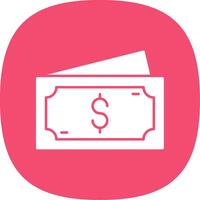 Dollar Glyph Curve Icon vector