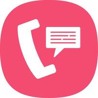 Phone Message Glyph Curve Icon vector