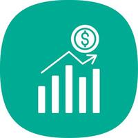 Stock Market Glyph Curve Icon vector