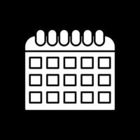 Calendar Glyph Inverted Icon vector