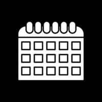 Calendar Glyph Inverted Icon vector