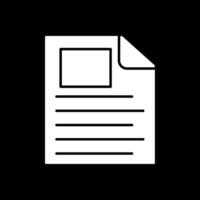 File Glyph Inverted Icon vector