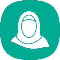 hijab glifo curva icono vector