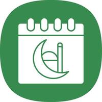 Calendar Glyph Curve Icon vector