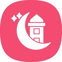 Ramadán glifo curva icono vector