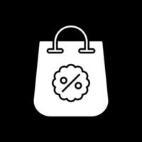 Shopping Bag Glyph Inverted Icon vector