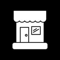 Store Glyph Inverted Icon vector
