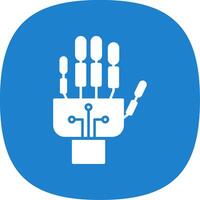 Robotics hand Glyph Curve Icon vector