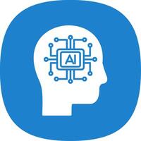 Artificial Intelligence Glyph Curve Icon vector