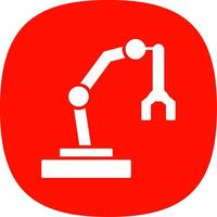 Robotic Arm Glyph Curve Icon vector