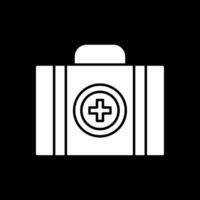 First Aid Kit Glyph Inverted Icon vector