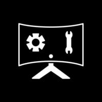 Technical Support Glyph Inverted Icon vector