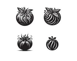 tomato silhouette icon graphic logo design vector