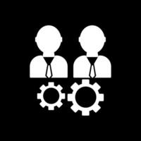 Team Management Glyph Inverted Icon vector