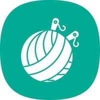 Yarn Ball Glyph Curve Icon vector