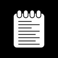Note Pad Glyph Inverted Icon vector