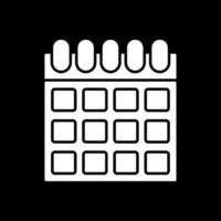 Calendar Glyph Inverted Icon vector