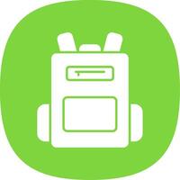 Backpack Glyph Curve Icon vector