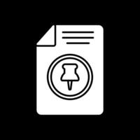 Paper Clip Glyph Inverted Icon vector