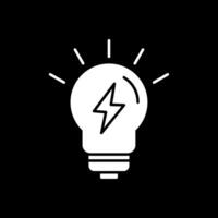 Light Bulb Glyph Inverted Icon vector