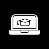 Online Learning Glyph Inverted Icon vector