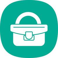 Handbag Glyph Curve Icon vector