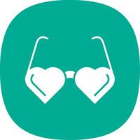 Heart Glasses Glyph Curve Icon vector