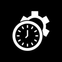 hora administración glifo invertido icono vector