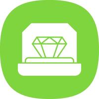 Engagement Ring Glyph Curve Icon vector
