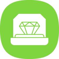 Engagement Ring Glyph Curve Icon vector