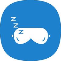 Sleeping Mask Glyph Curve Icon vector