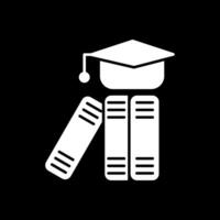 Graduation Hat Glyph Inverted Icon vector