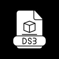 3ds Glyph Inverted Icon vector