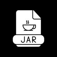 Jar Glyph Inverted Icon vector