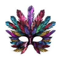 3d rendering Carnival Mask Feathers on transparent background png