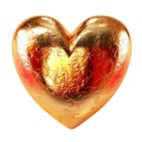 Gold foil valentines heart on transparent background png