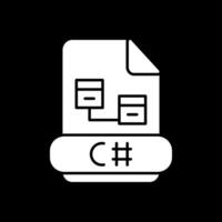 C Sharp Glyph Inverted Icon vector