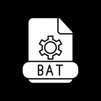 Bat Glyph Inverted Icon vector