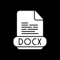 Docx Glyph Inverted Icon vector