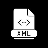 icono de glifo xml invertido vector