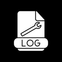 Log Format Glyph Inverted Icon vector