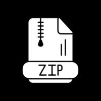 Zip Glyph Inverted Icon vector