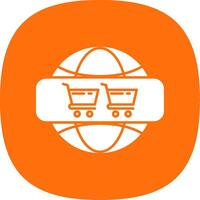 Online Shoping Glyph Curve Icon vector