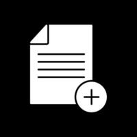 Add,File Glyph Inverted Icon vector